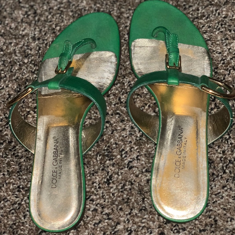 Dolce & Gabbana Sandals - Green & Gold size 37